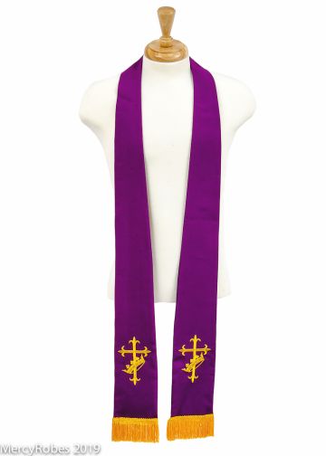 Long Clergy Stole Style Rvs2019 (Red Purple/Gold)