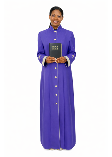 Womens Clergy Robe Style LR102 (Purple/Gold)