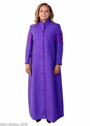 Womens Robe Style Lr6000 (Roman Purple With Bars)