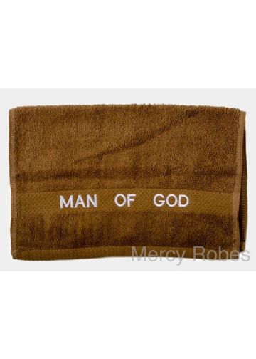 Preaching Hand Towel Man Of God (Brown/White)