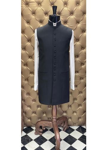 Mens 3/4 Clergy Vest (Black)