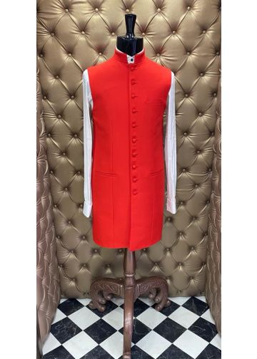 Mens 3/4 Clergy Vest (Red)