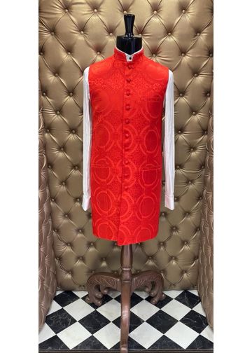 Mens 3/4 Clergy Vest (Red/Red LT)