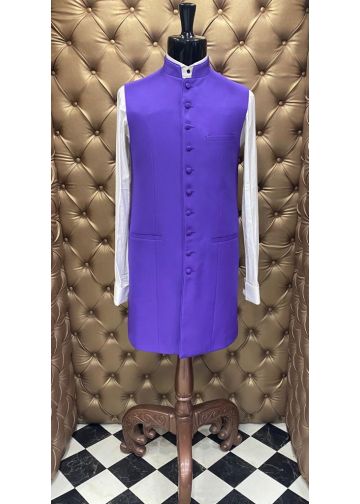 Mens 3/4 Clergy Vest (Roman Purple)