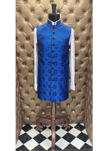 Mens 3/4 Clergy Vest (Royal Blue/Black LT)