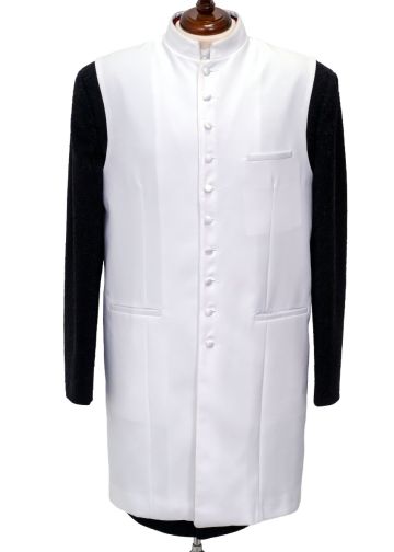 Mens 3/4 Clergy Vest (White)