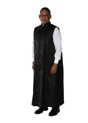 Mens 33 Button Sleeveless Cassock Robe Style 082945 (Black Lt)