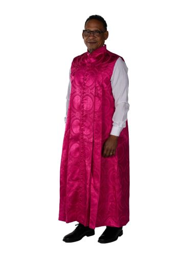 Mens 33 Button Sleeveless Cassock Robe Style 082945 (Fuchsia Lt)
