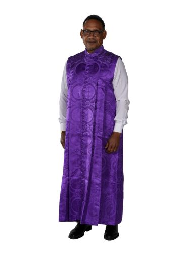 Mens 33 Button Sleeveless Cassock Robe Style 082945 (Roman Purple Lt)