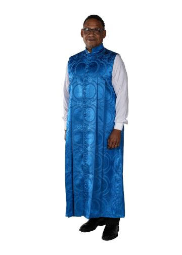 Mens 33 Button Sleeveless Cassock Robe Style 082945 (Royal Blue Lt)
