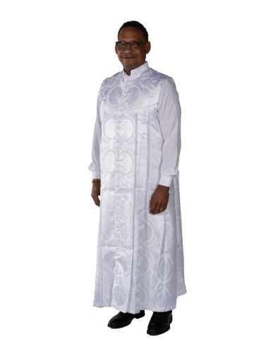 Mens 33 Button Sleeveless Cassock Robe Style 082945 (White Lt)