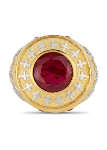 Mens Apostle Clergy Ring Style MRG2424 (G-Red)