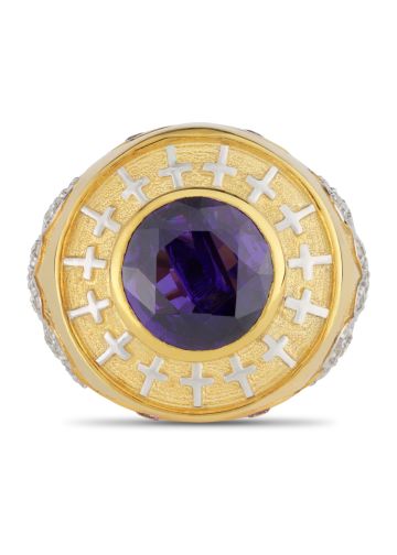 Mens Bishop Clergy Ring Style MRG2424 (G-Purple)