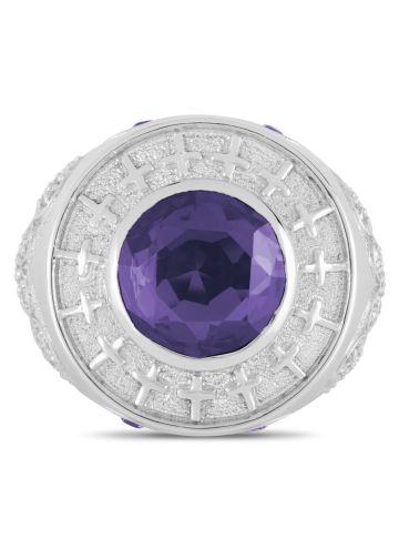 Mens Bishop Clergy Ring Style MRG2424 (S-Purple)