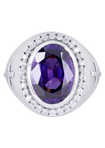 Mens Bishop Clergy Ring Style MGR2203 (S Purple)