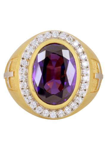 Mens Bishop Ring Style mrg2202 (G Purple)