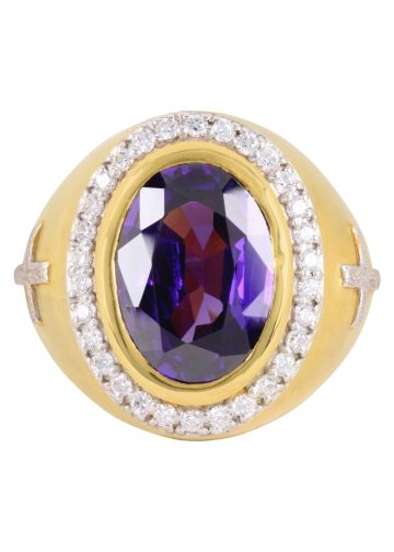 Mens Bishop Ring MRG2204 (G-Purple)