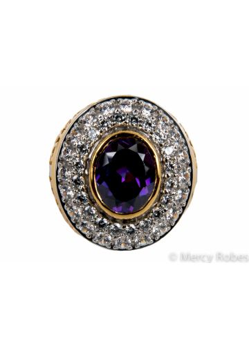 Mens Clergy Bishop Ring Style Mercy2016 (G P) (Purple Amethyst)