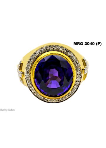 Mens Clergy Bishop Ring Mrg2040 (G P) (Purple Amethyst)