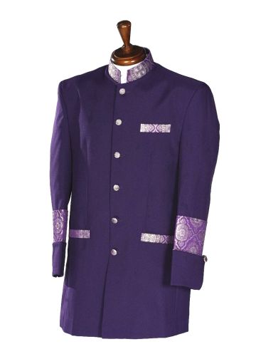 Mens Clergy Jacket Style CJ011 (Blue Purple)