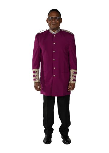 Mens Clergy Jacket Style CJ010 (Red Purple/Purple-Gold Lt)