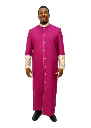 Mens Clergy Robe Style BAE116 (Red Purple/Red Purple-Gold Lt)