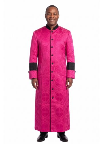 Mens Clergy Robe Style BZB394 (Fuchsia Lt/Black Lt)