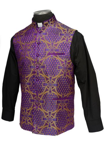 Mens Clergy Vest CVV2501 (Purple/Gold Lt)