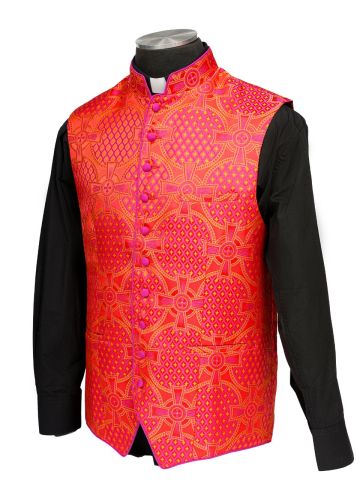 Mens Clergy Vest Style CVV2501 (Red/Fuchsia/Gold Lt)