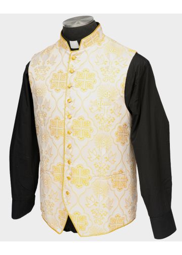 Mens Clergy Vest Style CVV2504 (Cream/Gold Lt)