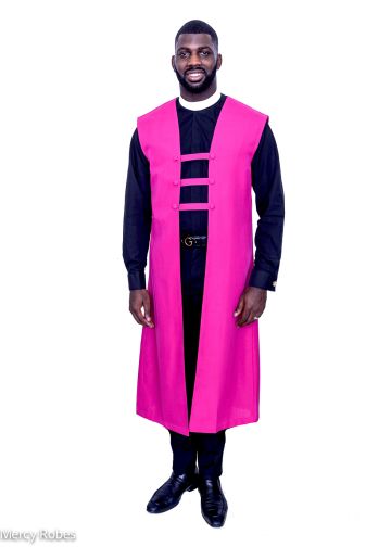 Mens Sleeveless Clergy Vestero (Fuchsia)