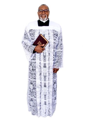 Mens Long IHS Full Lace Surplice STYLE SUR1027 ( WHITE)