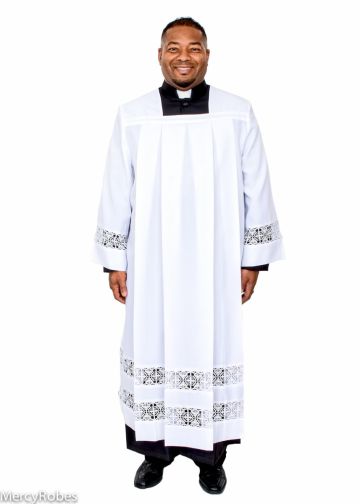 Mens Long Surplice With Double Lace Roman Style Cog5752