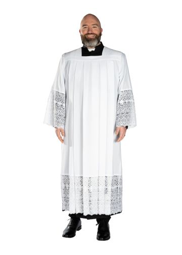 Mens Long Surplice With Lace Style Sur1023