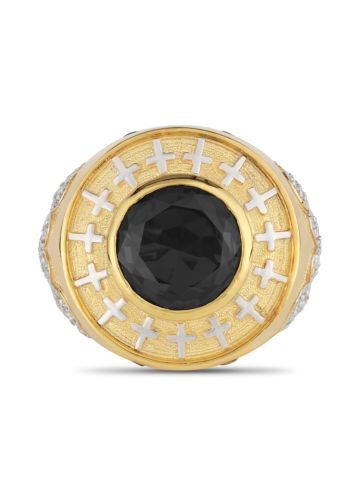 Mens Pastor Clergy Ring Style MRG2424 (G-Black)