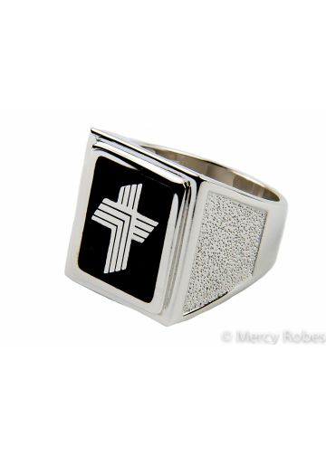 Mens Pastors Clergy Ring Style Subs877 (S Black)