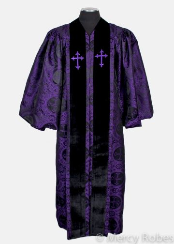 Pulpit Robe Style 010818 (Purple/Black Liturgical)