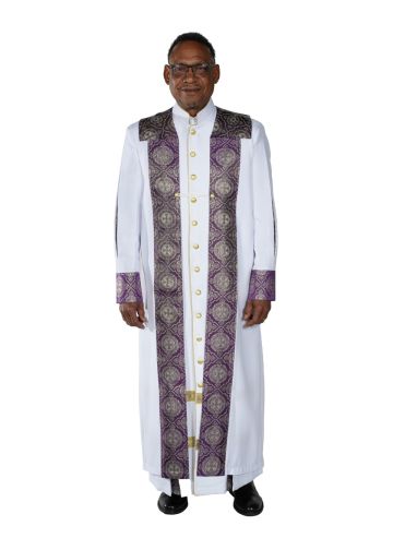 Mens Robe EXD042025 Exclusive (White/4th Purple-Gold Lt) With Chimere