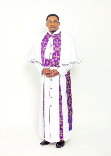 Mens Robe Style Mercy012024 (White/Purple-Gold LT)