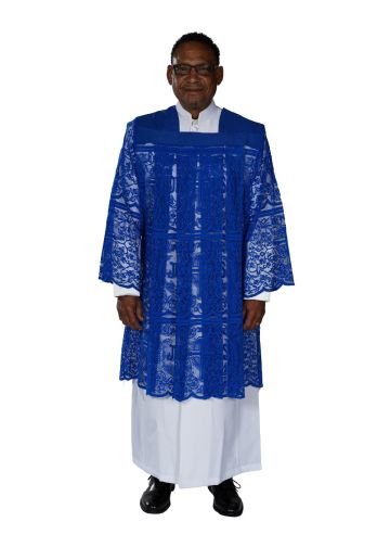 Mens Short IHS Full Lace Surplice Style SUR1027 (Royal Blue)