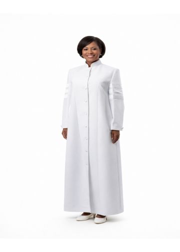 Womens Robe Style LR6000 (White With Bars)