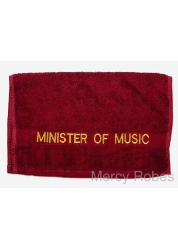 Preaching Hand Towel Minister Of Music (Burgundy/Gold)