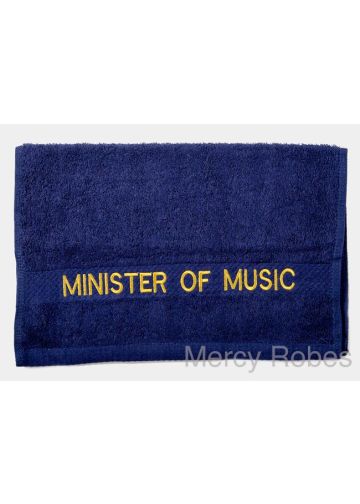 Preaching Hand Towel Minister Of Music (Navy/Gold)