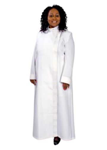  Women Clergy Robe LR101 (White/White LT)