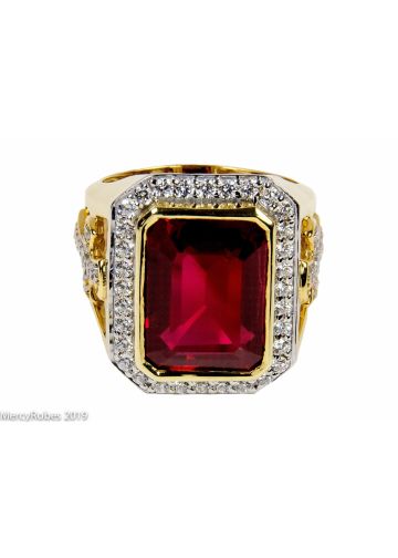 Mens Clergy Apostle Ring Mrg2026 (G R) (Red Ruby)