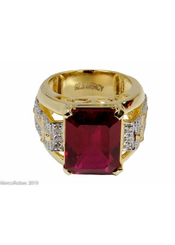 Mens Clergy Apostle Ring Mrg2027 (G R) (Red Ruby)