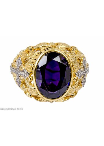 Mens Clergy Bishop Ring Style Mrg2028 (G P) (Purple Amethyst)