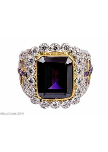 Mens Clergy Bishop Ring Style Mrg2029 (G P) (Purple Amethyst)