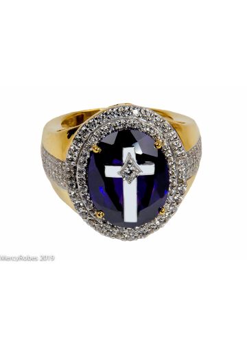 Mens Clergy Bishop Ring Mrg2031 (G P) (Purple Amethyst)