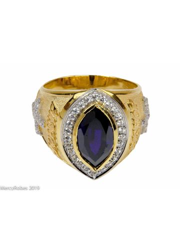 Womens Clergy Bishop Ring Mrg2032 (G P) (Purple Amethyst)
